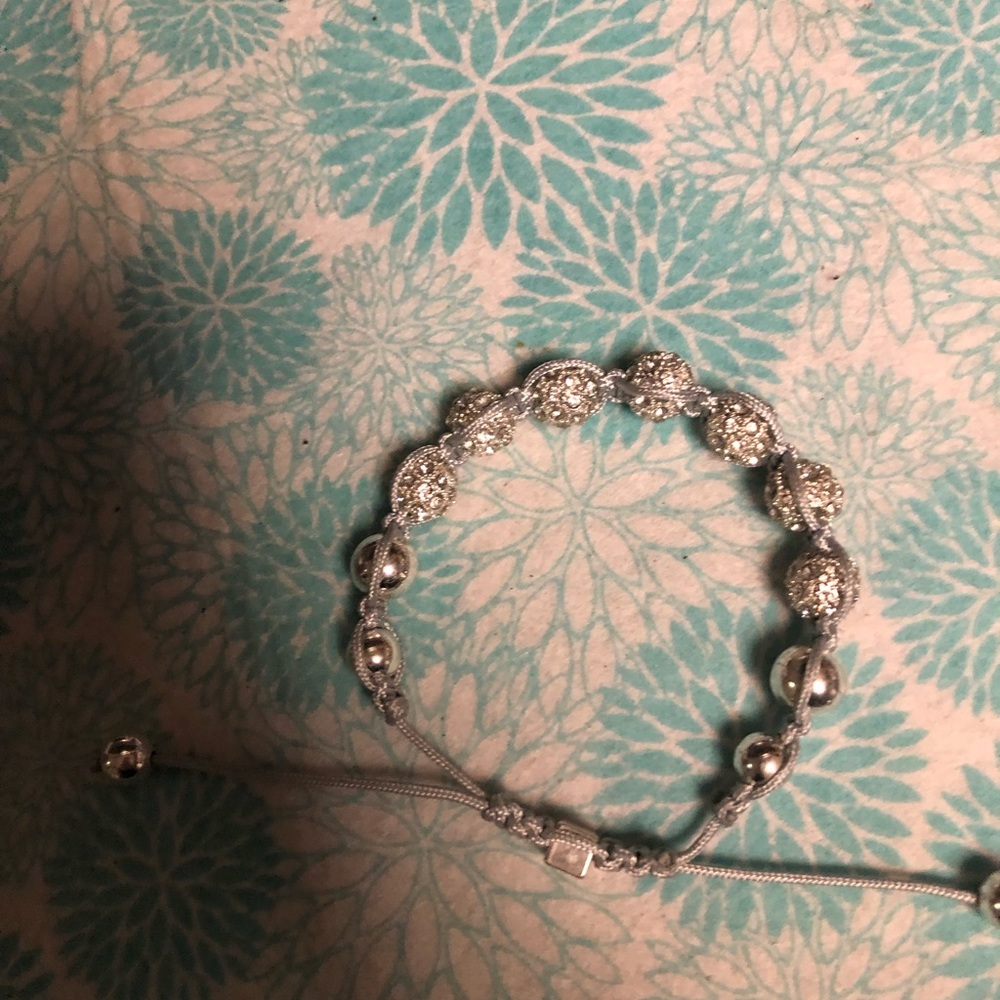 Swarovski Crystal & Silver Bead Macrame Bracelet- 502 $35 or $30 w/offer